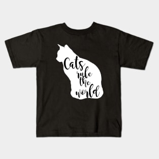 Cats Rule The World Kids T-Shirt